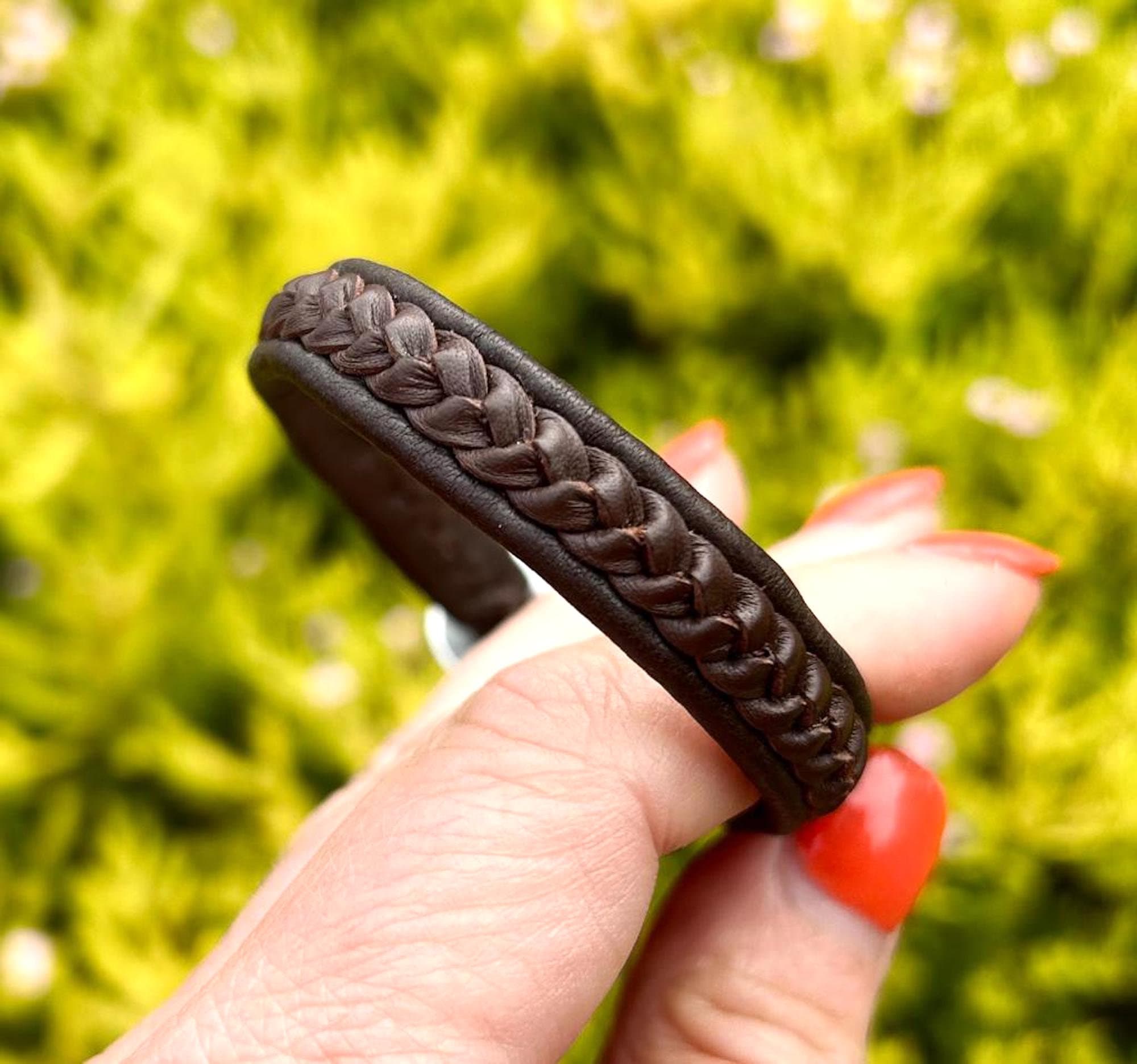 Braided leather bracelet - size 19, Bracelets, Men's