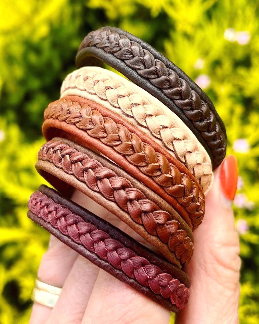 Braided leather bracelet