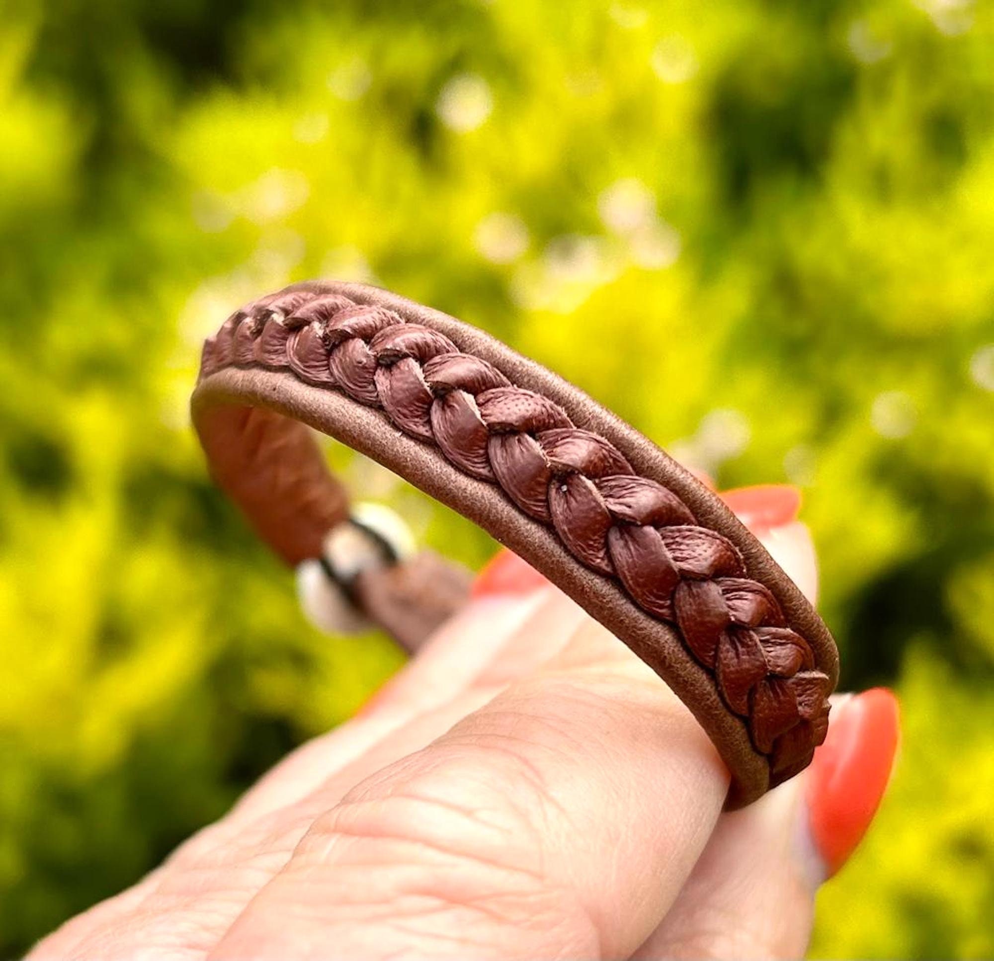 Mens Leather Bracelet Handmade Braided Wristband Clasp Genuine Brown Unisex  UK | eBay