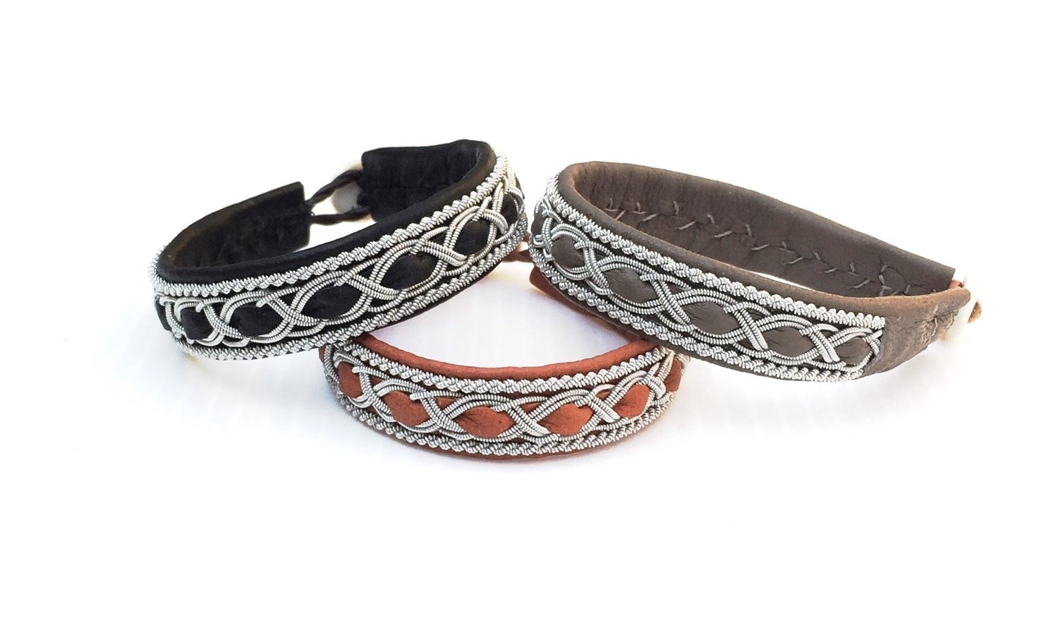 Handmade Leather Bracelet Mens Leather Barcelet Braided -  Sweden