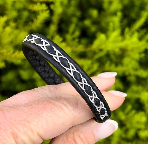 Sami Swedish unisex reindeer leather bracelet.