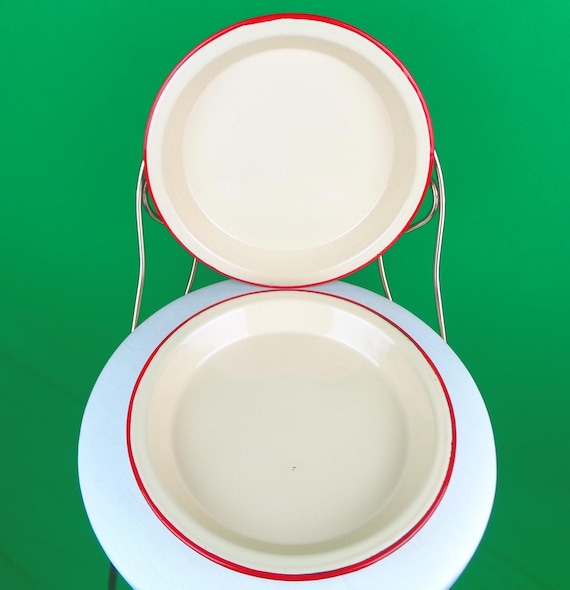 Vintage Retro Pie Plates Pans Dishes Food Cook Bake Ferm Preparation 1930s 1940s Kitchen Dinnerware Serving Home Decor Party Evening Gift
