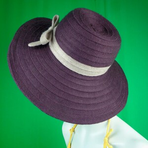 Purple Sun Handmade Casual Hat Bow Accent, Fold Brim (22.5") Chapel Capulet Fashion Accessory image 6