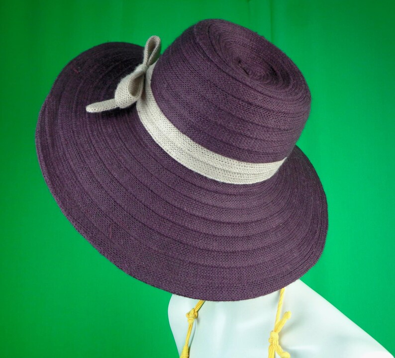 Purple Sun Handmade Casual Hat Bow Accent, Fold Brim (22.5") Chapel Capulet Fashion Accessory image 6