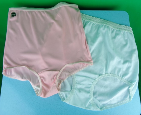 Vintage Retro LG Pink XL Blue Panties Pantaloons Briefs Underwear Undies 1960s 70s Intimates Undergarments Lingerie Sears Cou-Batten Gift