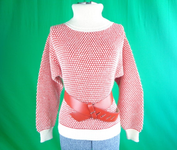 Womens Girls Clothing Red White Pullover Turtle N… - image 1