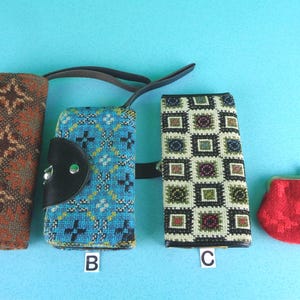 Vintage Retro Welsh Tweed Tapestry Wallets Clutches Coin Purses 1950s 1960s Mid Century Pattern Wedding Party Evening Gift Accessories