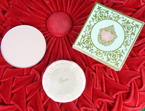 Vintage REVLON Misty Rose Powder Compact: 1950s-60s Makeup Gift Mid Century Cosmetic Pink Insert