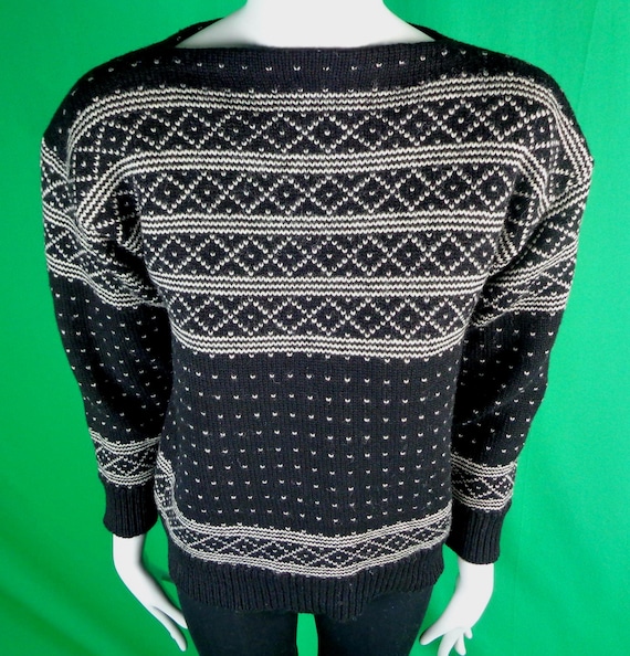 Vintage Nordic Wool Sweater: 1940s-50s Cable Knit Pullover Mid Century Scandinavian Norway Top Gift