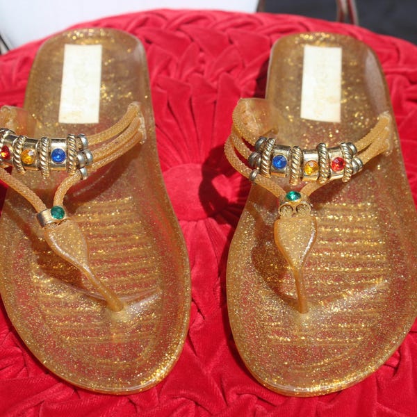 womens red jelly sandals