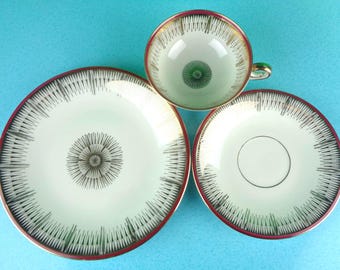 Vintage Bridal Tea Lover Cup Saucer Plate Set: 1940s Kitchen Decor Party Decoration Favour