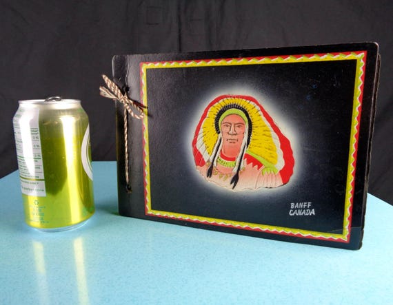 Vintage Banff Canada Photo Album: 1940s 1950s Souvenir Table Decor