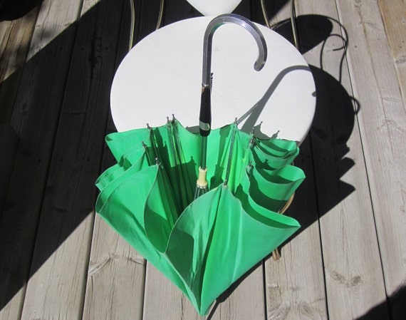 Womens Mens Rain Accessorie Green Umbrella Paraso… - image 7