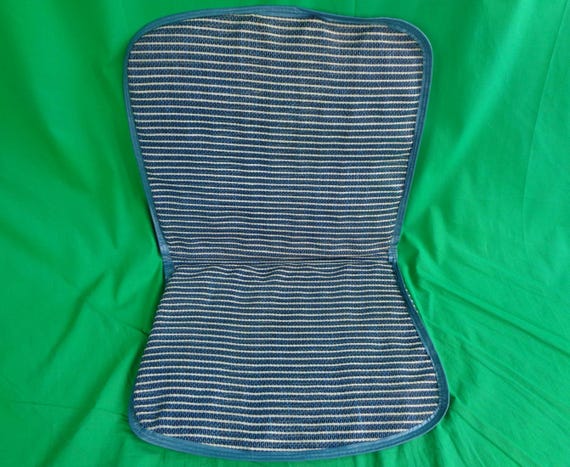 Vintage Retro Vehicle Seat Chair Cushion Pad Slipover Cover Patio Furniture 1950s 60s Mid Century Indoor Outdoor Home Decor Gift Blue Stripe