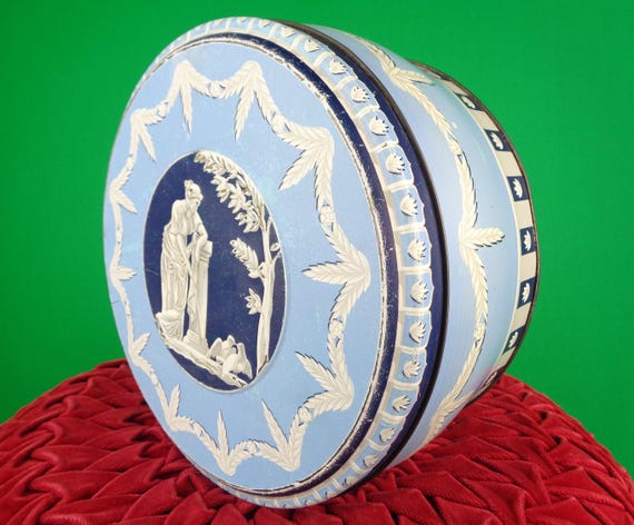 Vintage Renaissance Tin: 1940s-50s Storage Container Mid Century Collectible Decor Gift