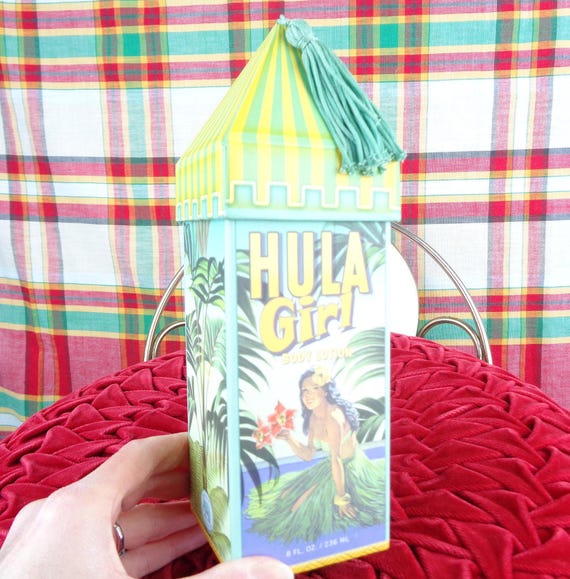 Vintage Retro Style Decorative Hawaiian Body Lotion Box Case Bath Beauty Storage Container Organization Home Room Accent Decor Party Gift