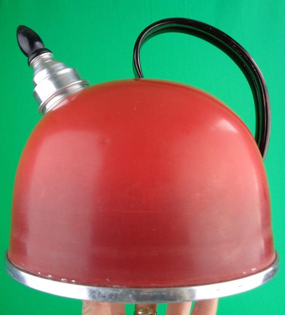 Vintage Retro Comet Red Tea Coffee Kettle Pot 1940s 1950s Mid Century Kitchen Dining Serving Camping Home Living Decor Evening Party Gift