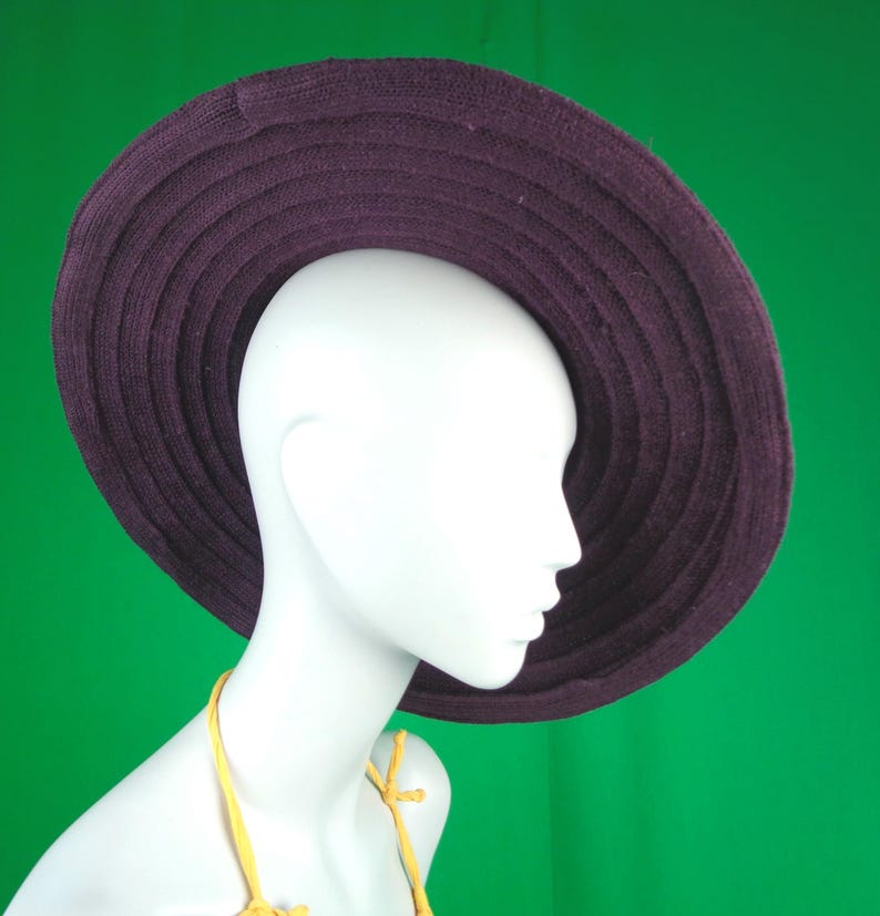 Purple Sun Handmade Casual Hat Bow Accent, Fold Brim (22.5") Chapel Capulet Fashion Accessory image 8