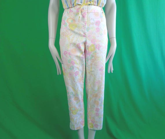 Y2K Clothing Apparel Talbots Straight Crop Pants Trouser Size 8 Wedding Party Evening Formal Casual Gift Whimsical Pastel Silhouette Coastal