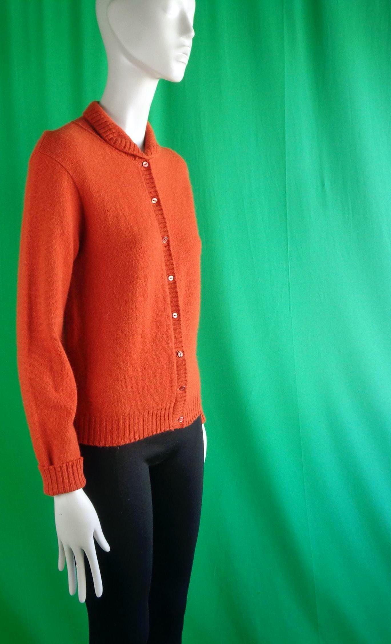 Vintage Hudson's Bay Cardigan: 1940s-50s Knit Sweater With Pearl
