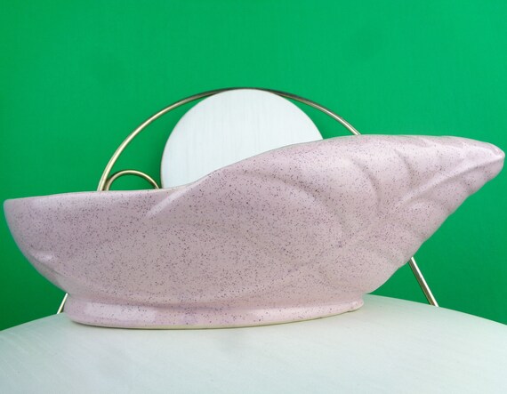 Vintage Retro MCM XL U.S.A. Pottery Pink Bowl Dish Planter 1950s 1960s Mid Century Art Collectible Center Piece Home Room Accent Decor Gift