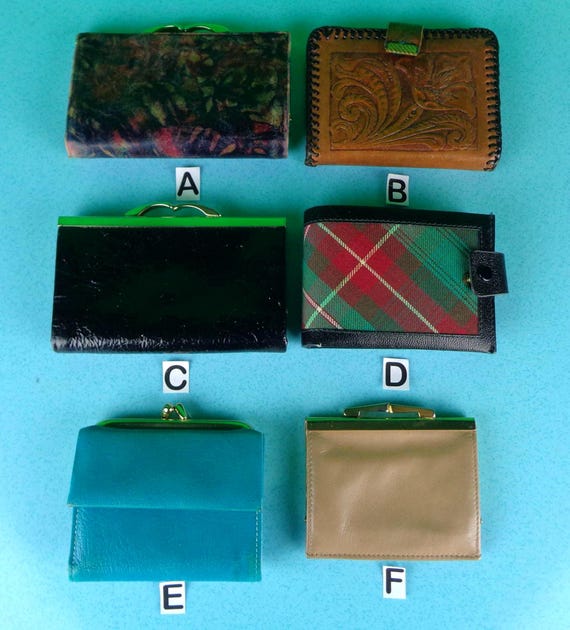 Vintage Retro Tilly Buxton P.E.I Tartan Tool Wallets: 1950s-60s-70s Coin Purse Mid Century Gift