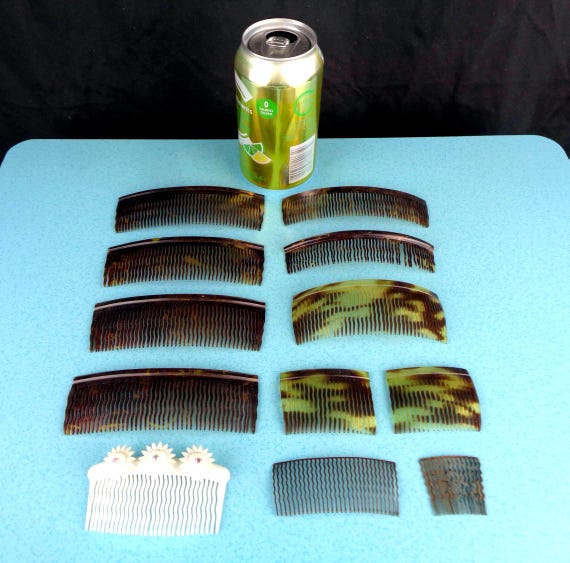 Antique Vintage Water Finger Wave Hair Combs: 1920s 1930s Flapper Styling Set Gift Tainers Accessory