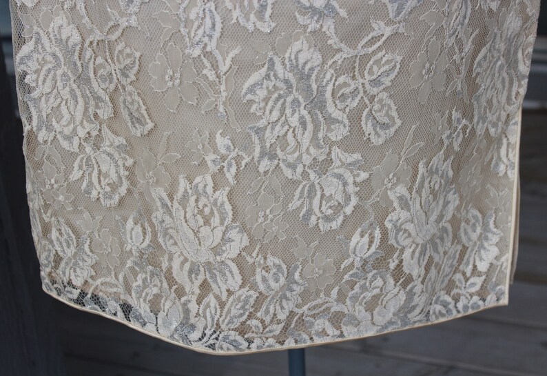 NOS 1940s 50s WW2 Vintage Size XS Small Womens Clothing Dress Ivory Lace Japanese Chinese Qipao Traditional Shanghai Lily Mandarin Cheongsam