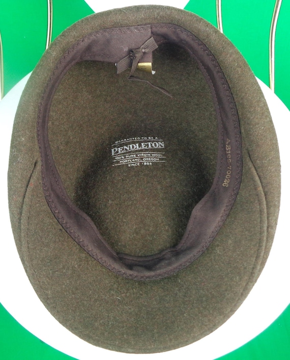 Vintage Pendleton Newsboy Cap Hat: 1950s-60s Green Wool Beret Gift Accessory