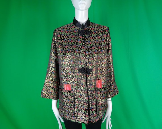 Vintage Retro Clothing California Fashion Asian Japanese Chinese Jacket Coat 40s 50s Mid Century XL Wedding Party Evening Formal Casual Gift