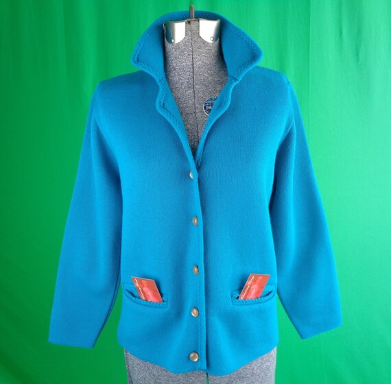 Vintage Retro Clothing Wool Cardigan Sweater Top … - image 1