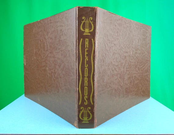Vintage Retro Vinyl Record Index Music Sleeve Holder Case Booklet 1930s 1940s Storage Organization Brown Home Living Decor Gift Never Used