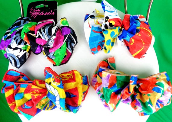 Vintage Retro Hair Accessories Clip Barrette Statement Bow Personal Care Bath Beauty 1980s 90s LG Multi Color Wedding Formal Casual Gift