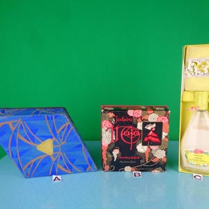 Vintage Retro Ashs Bath Salts Maja Yardley Lotus Hand Body Soap Bar Cream Lotion Box Gift Set 1950s 1960s Mid Century Beauty Personal Care