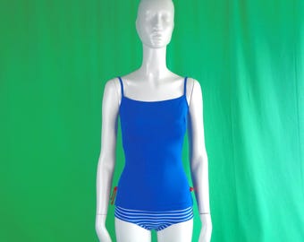 Costume da bagno vintage anni '50 '60, costume intero retrò, abbigliamento da resort, Jantzen Nautical