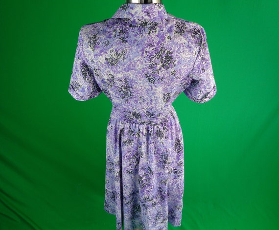 Vintage Retro Clothing Dress Purple White Black C… - image 9