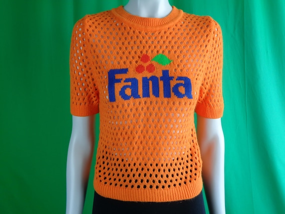 Vintage Retro Style Clothing Apparel HM Pullover Knitwear Sweater Top Fanta Coke Cola Soda Pop Orange Fruit Drink S Evening Party Gift NWT