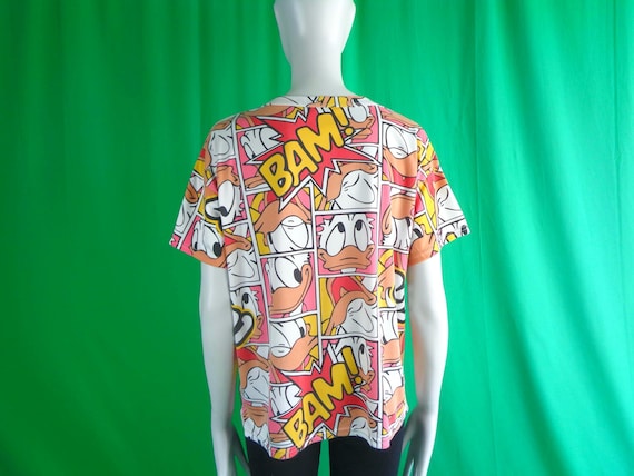 Disney Daisy Pullover Top: Donald Duck Tee Shirt Blouse Cartoon Bam Love Pop Art