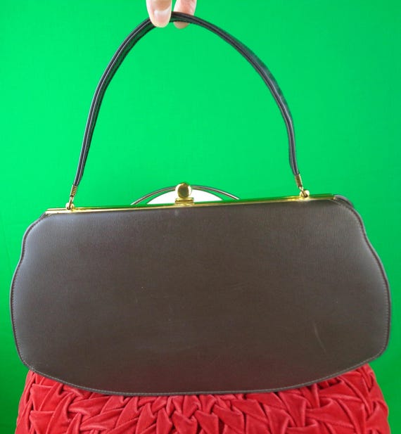 Vintage Retro LG Brown Vinyl Purse Handbag Clutch Top Handle 1950s 1960s Mid Century Wedding Party Evening Formal Gift Accessorize Canada