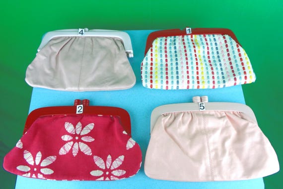 Vintage Retro mod Eaton Italy Leather Straw Cloth Clutches Handbags Purses 1960s 1970s Wedding Party Evening Formal Casual Gift Accessories