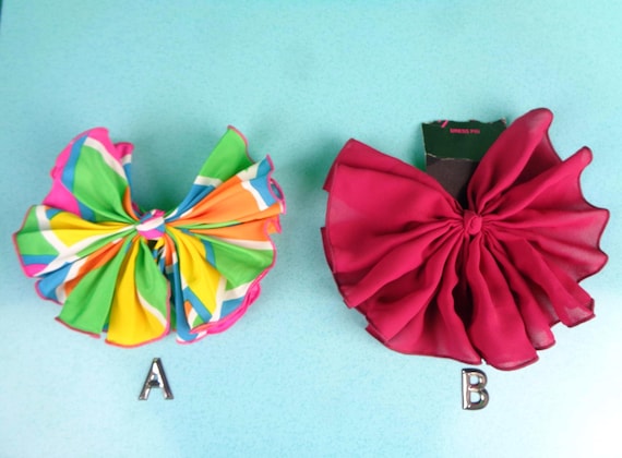 Vintage Retro Hair Accessorie Clip Bow Barrette Brooch Pin LG Statement 80s 90s Personal Care Bath Beauty Rainbow Wedding Evening Party Gift