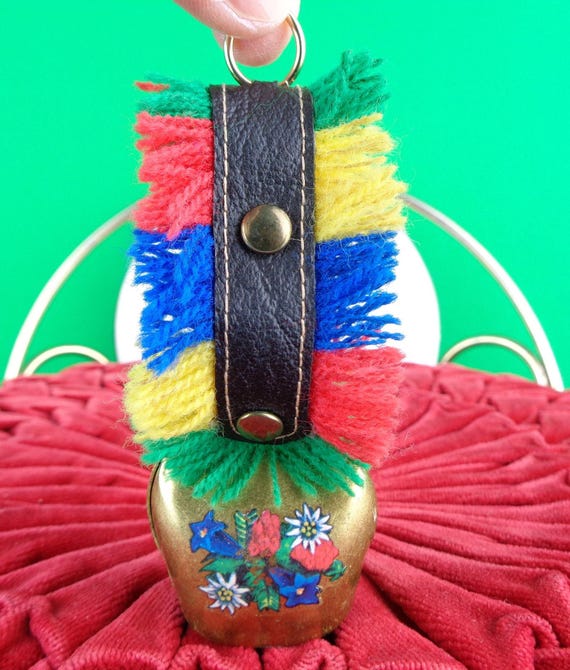 Vintage Retro Cow Bell Wall Hanging Keychain 1950s 60s Mid Century Small Home Live Decor Collectible Keepsake Gift Home Accent Living Decor