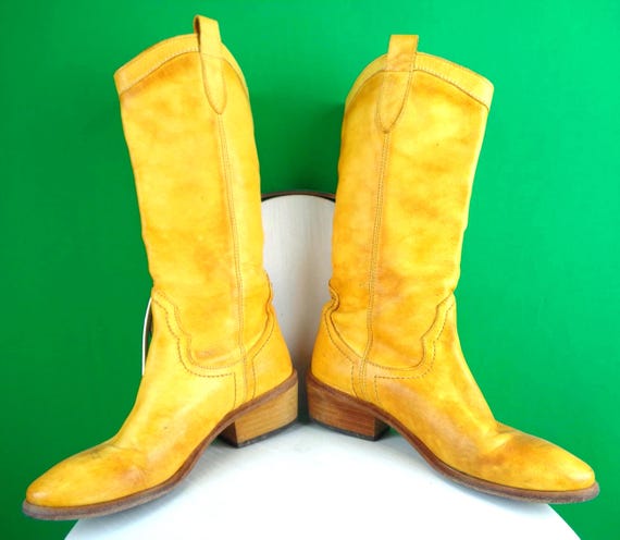 Vintage Vero Cuoio Italian Leather Cowboy Boots: 1960s-70s Retro Western Euro 36 US 5.5-6