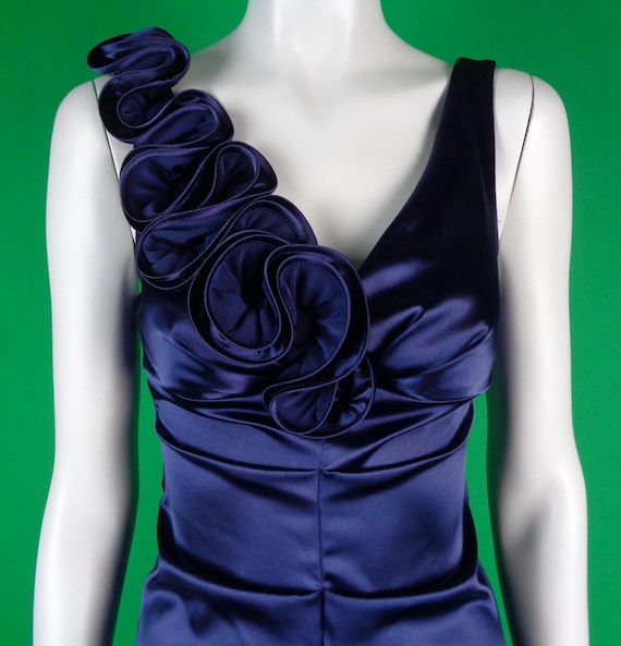 Y2K Indigo Blue Pencil Slinky Dress, BA Nites Party Dress (Size S) Formal Evening