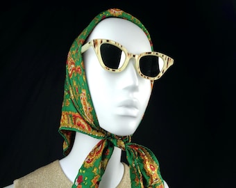 Vintage Mirrored Cat Eye Sunglasses: 1940s-50s Style Pearlized Frames Mid Century Sunny's Accessories Gift