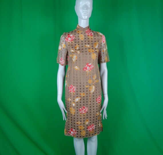 Vintage Retro Handmade Clothing Qipao Mandarin Cheongsam Japanese Dress 1950s 1960s Mid Century Small Traditional Shanghai Lily Formal Gift
