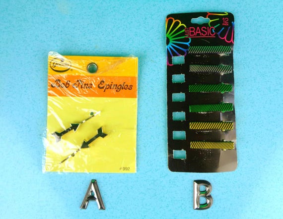 Vintage 1975 Goody Bobby Arrows Pins: 90s Basic Hair Slides Clips Accessory Beauty Gift