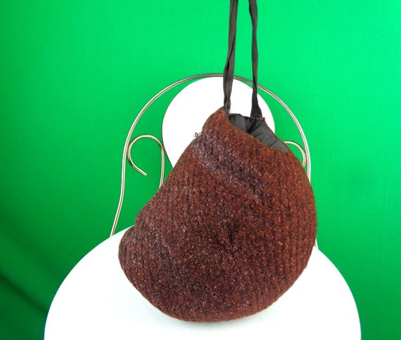 Vintage Tweed Hand Warmer Muff: 1930s-40s Evening Clutch Handbag Pouch Purse Gift Accessorize Wedding