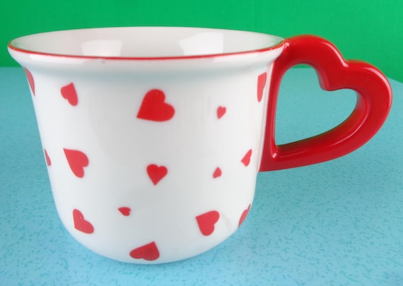 Vintage Retro Vandor Ceramic Glass Heart Mug Cup 1978 Novelty Valentine Love Party Gift Her Him Keepsake Memento Memorabilia Engagement