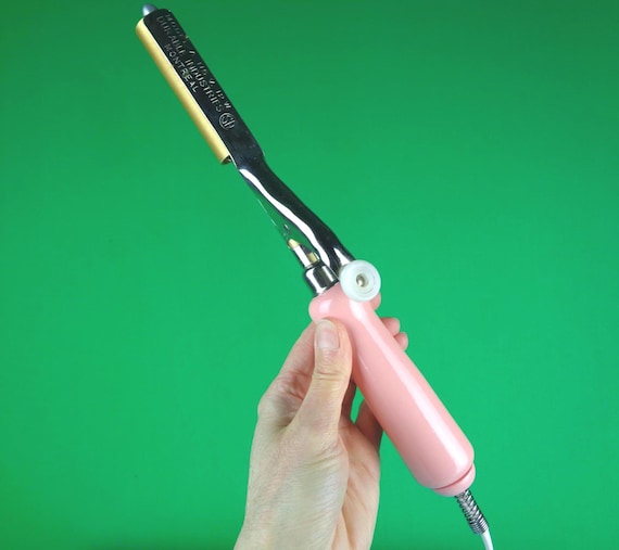 Vintage Retro Electrical Curling Styling Iron Hair Care Bath Beauty 1950s 1960s Mid Century Personal Care Pink Silver Gold Party Gift